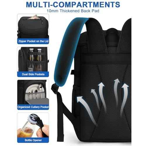 Cooler Backpack for Men Women Insulated Waterproof Backpack Cooler Leak Proof Cooler Bag Lightweight Lunch Backpack for Camping Beach Travel Picnic