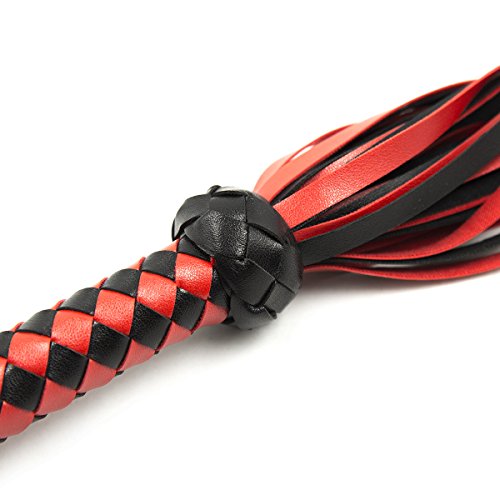 Red Horse Riding Crop 23 Inch Faux Leather Equestrian Whip for Training