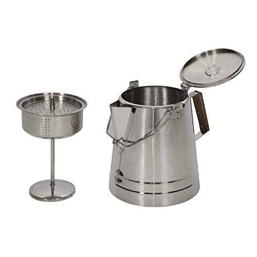 Stansport Stainless Steel Percolator Coffee Pot 28 Cups (276-28), Silver
