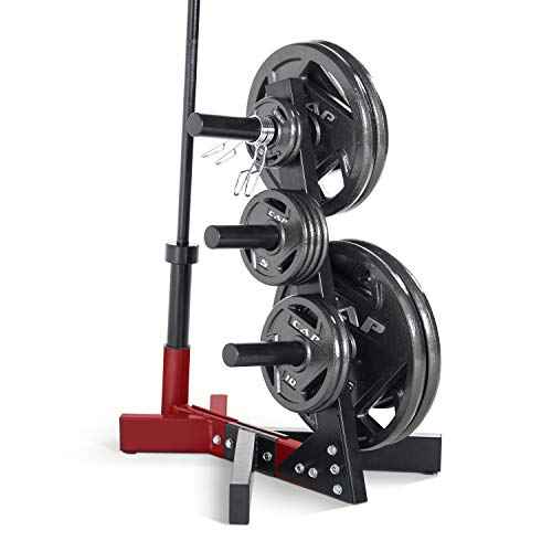 CAP Barbell Olympic Plate Tree Storage Rack, Multiple Colors