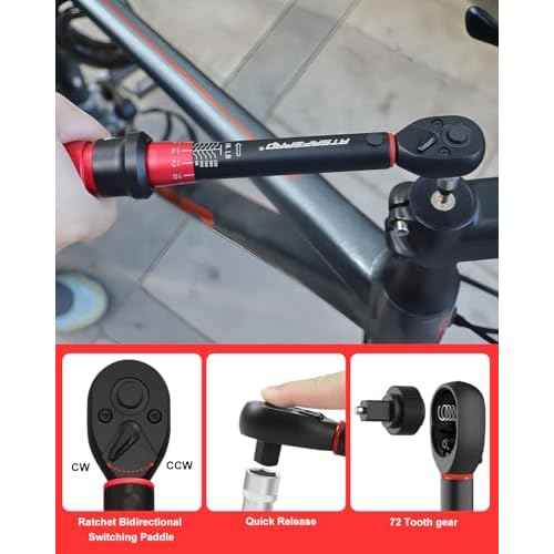 ATsafepro Inch Pound Torque Wrench-20-240 in.lb/2.3-27.1 Nm,1/4 Torque Wrench for Bike, Bicycle Maintenance,14-Piece Bike Torque Wrench Set,1/4 inch torque wrench-Dual Range Scales and Dual-Direction