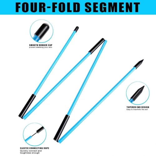 Foldable Golf Alignment Sticks 40 Inch - 4 Pack for Swing & Posture Training Blue