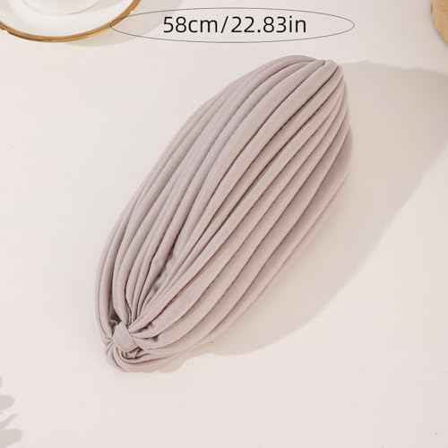 Women Men Turban Hat, Vintage Polyester Pleated Head Wrap Headband Cross Twist Arab Hair Wrap Chemo Turban Headwear