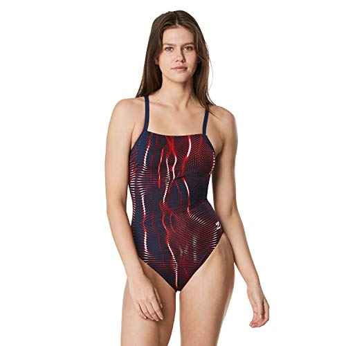 Speedo Women's Swimsuit One Piece Endurance+ Flyback Printed Adult Team Colors