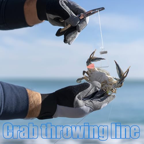 6 Pack 30ft Weighted Crab Lines with Lead Weights for Crabbing - Perfect for All Ages