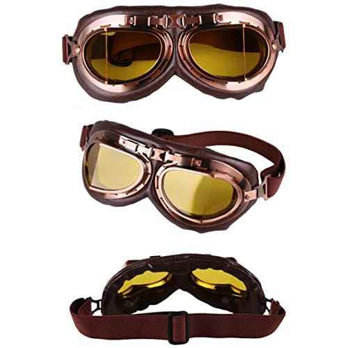 Peicees Vintage Helmet Goggles Motorcycle Goggles Bike Motorcross Pilot Goggle