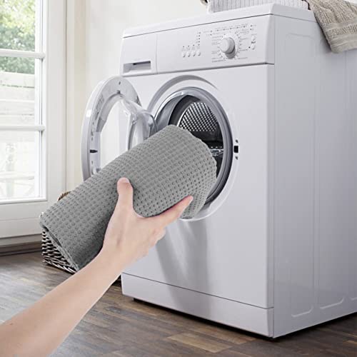 Polyte Microfiber Yoga Towel - Non Slip, 24x72 in, Gray
