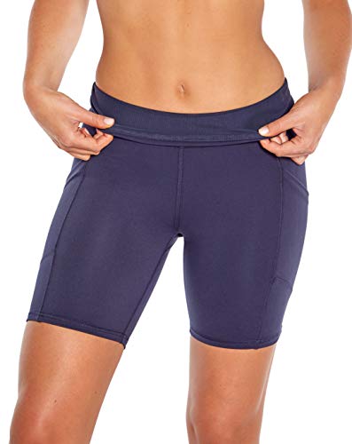Marika Women's Lucy High Rise Tummy Control Workout Shorts - Medium, Midnight Blue