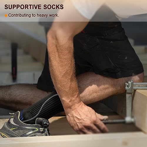 Men's Athletic Compression Crew Socks - 6 Pack for Running & Gym