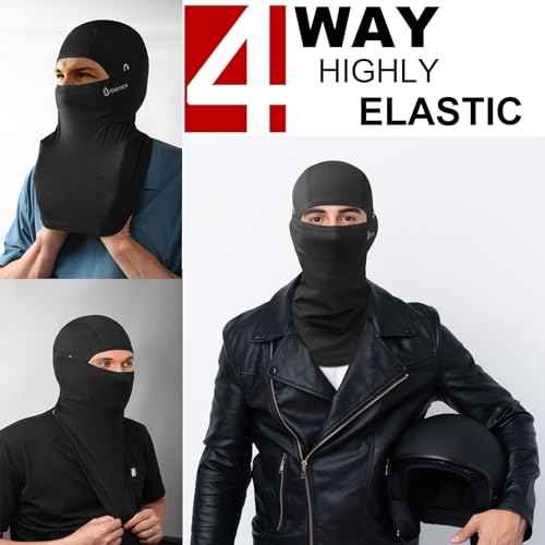 Motorcycle Balaclavas Ski Mask,Under Helmet Design High Stretch Soft Breathable Lightweight UF50 Warm Winter 4 Seasons