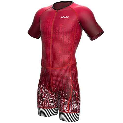 Sparx Mens Triathlon Suit - Aero Triathlon Suit Men - Short Sleeve Tri Suit Racesuit