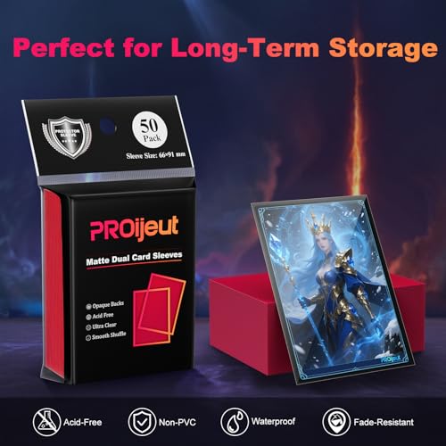 1200 Pack Card Sleeves - Matte Dual Trading Card Protectors with Opaque Back, Reinforced Seam, 12 Colors