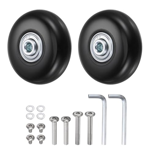 Luggage Suitcase Replacement Wheels 50mm Rubber Casters with Bearings Kit
