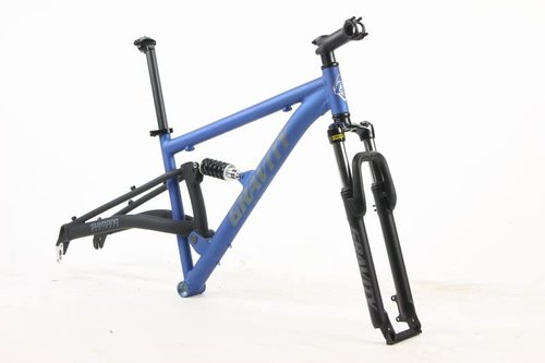 Gravity FSX 29 inch Wheel Aluminum Dual Suspension Mountain Bike ATB Bike Frame (Satin Nautical Blue, 15 inch = Small fits* 5'6" to 5'9")