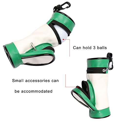 Golf Ball Holder with Zipper & Side Pocket, Portable Golf Tee Pouch for Golfing Enthusiasts