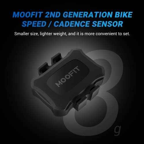 MOOFIT Speed/Cadence Sensor,ANT+ Bluetooth Cycling Cadence Sensor,Wireless RPM Sensor for Bicycle or Spin Bike,IP67 Speed and Cadence Sensor Compatible with Wahoo, Zwift, Openrider, Peloton