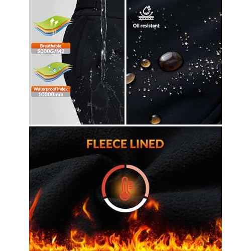 baleaf Women's Snow Pants Insulated Waterproof Slim Ski Pants Snowboard Winter Cold Weather Gear