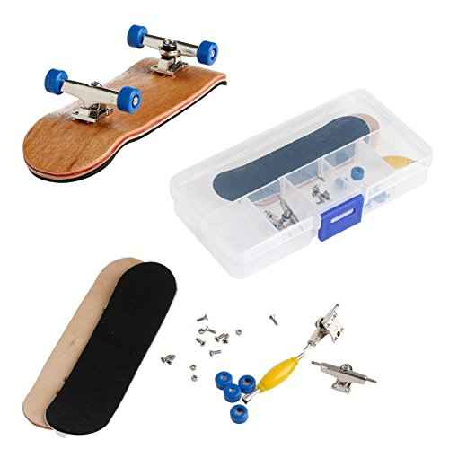 1 Pack Professional Mini Maple Wooden Fingerboards, Finger Skateboard Toy Set for Kids (Black)