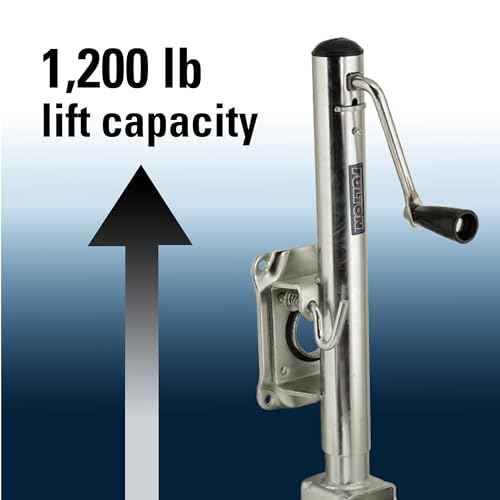 Fulton TJ12000101 Marine Trailer Jack, 1,200 lbs. Lift Capacity, Sidewind, Bolt-On Side Mount, 10 Inch Travel