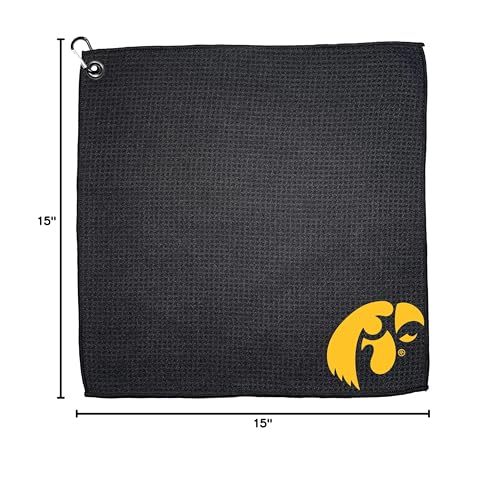 Team Golf NCAA Wisconsin Badgers Microfiber Golf Towel - 15x15 Multicolor - Variation: Iowa Hawkeyes
