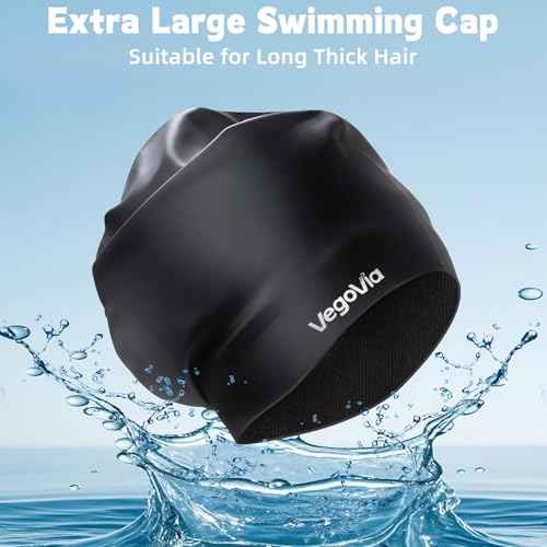 Large Swim Cap for Braids and Dreadlocks, Waterproof Silicone Swimming Cap for Women Men Adult Long Hair to Keep Hair Dry
