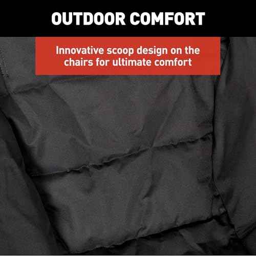 Lippert Baja Overlanding 3-Piece Chair & Table Set, 600-Denier Polyester Folding Chairs, Dual Cupholders, Innovative Scoop for Ultimate Comfort, Fold-up Convenience - 2023053719