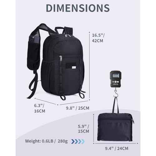 Blue Quartz 15L Small Hiking Backpack with Chest Pockets for Phone, Ultralight Hiking Daypack with Sternum Straps, Lightweight Foldable Packable Back Pack for Women Men(patent pending)