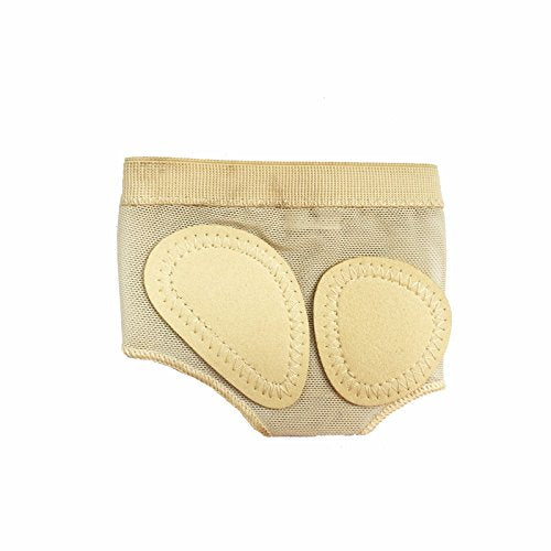 Women's Dance Paws Pad Foot Thongs - Large Champagne & Black Variation