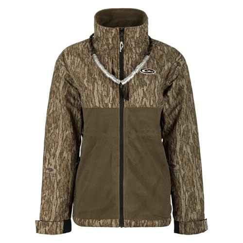 Drake Waterfowl Women's MST Eqwader Plus Full Zip Hunting Jacket, Mossy Oak Bottomland, X-Large
