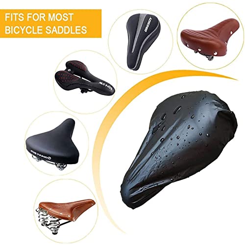 Waterproof Bicycle Seat Cover 3-Pack - Elastic Rain Protector for Bike Saddles in Black
