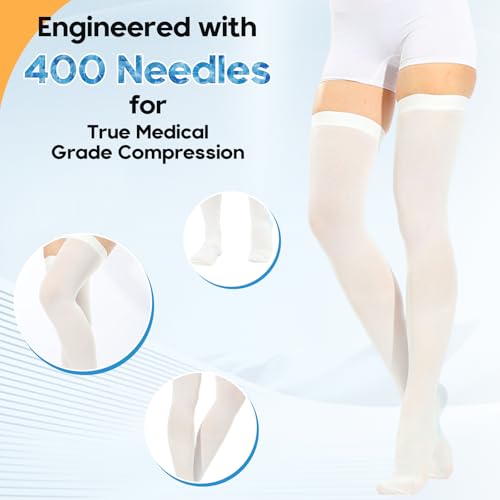 XL Thigh High Compression Stockings for Men and Women 15-20 mmHg Anti-Embolism