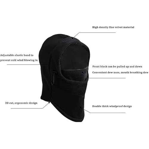 Balaclava Ski Mask 2 Pcs - Windproof Warmer Fleece Adjustable Winter Mask for Men Women