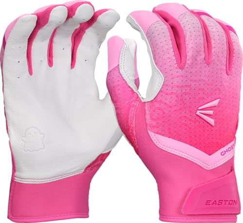Easton Ghost Softball Batting Gloves - Strawberry Glow Red Pink Adult Medium