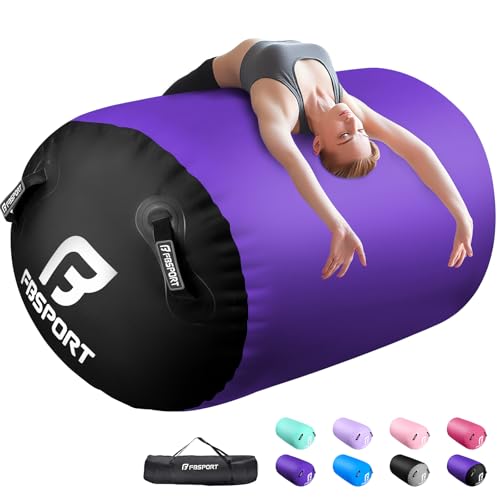 Deep Purple Inflatable Gymnastics Air Roller for Yoga Cheerleading Training 39.37in x 23.6in