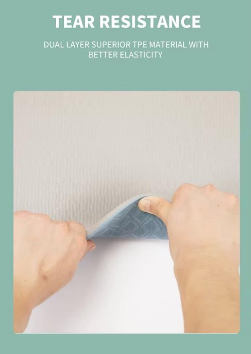 TPE Yoga Mat ??Eco-Friendly, Biodegradable 6mm Thick Non-Slip Mat for Yoga, Pilates, Hot Yoga, Fitness & Exercise ??Lightweight, Durable, Odor-Free ??72"x24", with carry-in sling (black)