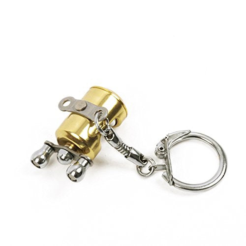 Miniature Trolling Reel Keychain - Gold Metal Pendant, 2x3.3 cm