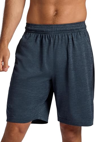 Men's Lightweight Breathable Shorts - 9 Inch Inseam, Large / Cool Grey Heather
