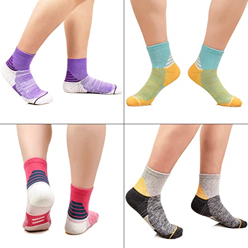 Women's Athletic Ankle Socks 5-9 / Multicolor Cushioned Quarter Socks