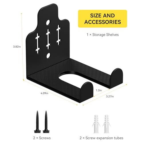Barbell Wall Mount Holder with 1 Hook - Black Olympic & Standard Weight Rack