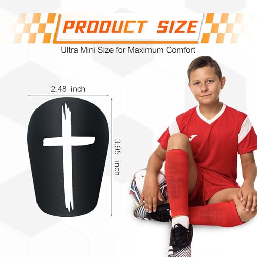 Mini Soccer Shin Guards for Kids & Adults - 3.94 x 2.48 Inches, Lightweight & Protective
