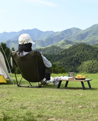 iClimb Ultralight Compact Folding Chair - Black Mesh, Low-Profile Travel Seat