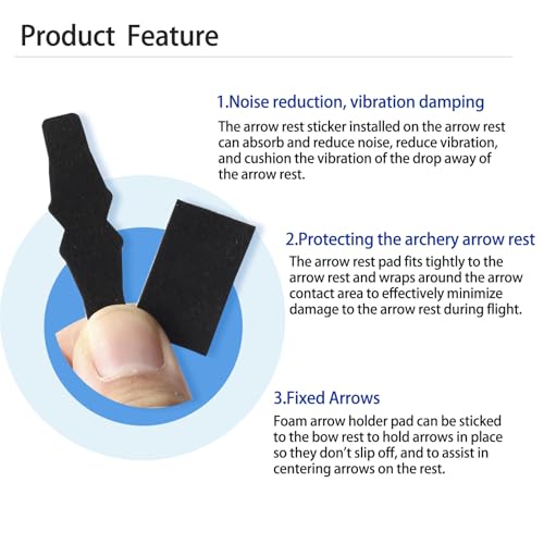 Drop Away Arrow Rest Felt Kit - 2 Sets for Compound Bow & Arrow Rest Replacement