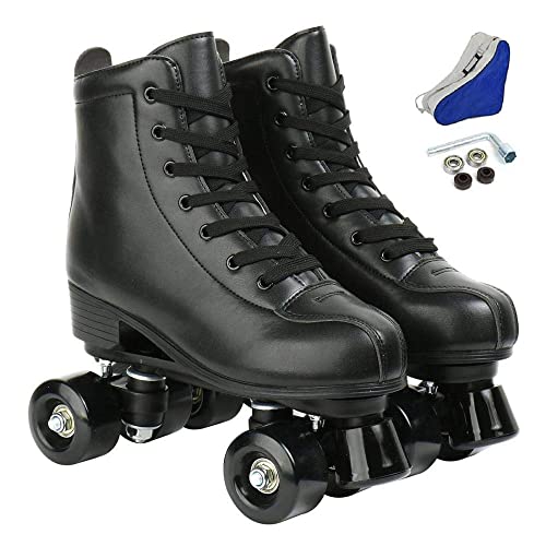 Unisex Double-Row Roller Skates with Black Wheels, Women's 8 / Men's 6.5