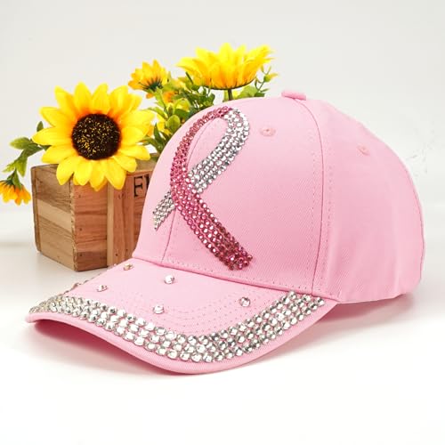 American Flag Hats Love Breast Cancer Adjustable Rhinestone Baseball Cap USA Patriotic Embroidered Baseball Trucker Hat C-33
