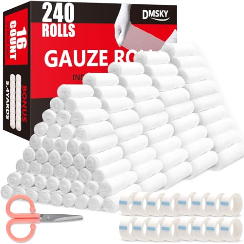 DMSKY 240 Pack Gauze Rolls, 4 in x 4.1 Yards
