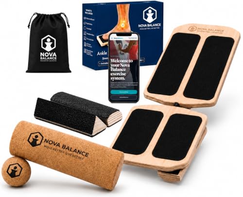 Ankle Balance Board for Strength, Stability & Rehab with Cork Kit & Video Guide