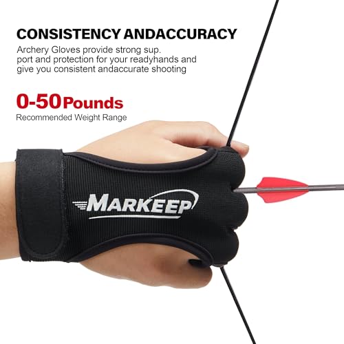 Archery Gloves 2 Pack Medium Black - Shooting Hunting Leather Guard