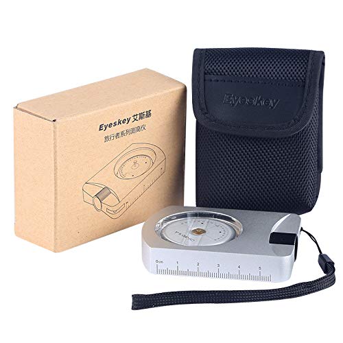 Lizipai Pocket Altimeter, Clinometer, Battery-Free Altimeter, Professional Aluminum Accurate Altimeter, Compact Handheld Clinometer for Height & Slopes Angles Measuring, Silver