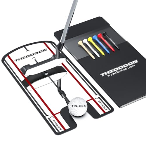 Black 3mm Ultra-Thin Golf Putting Mirror with Tees & Carry Bag
