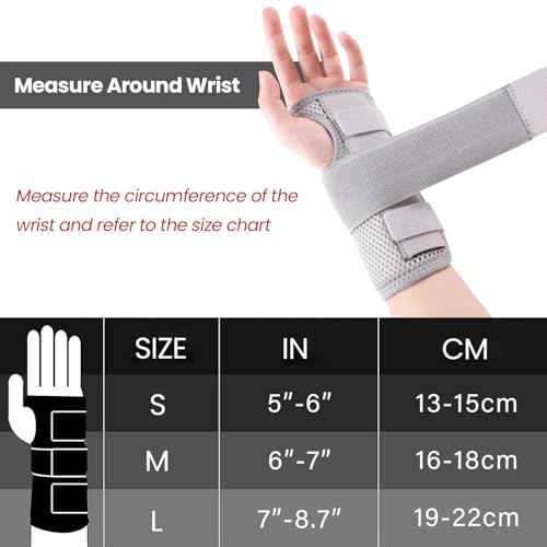 Carpal Tunnel Wrist Brace Night Support with Splints Left Hand, Hand Brace for Arthritis, Tendonitis, Sprain, Injuries, Wrist Pain Relief, Adjustable and Breathable